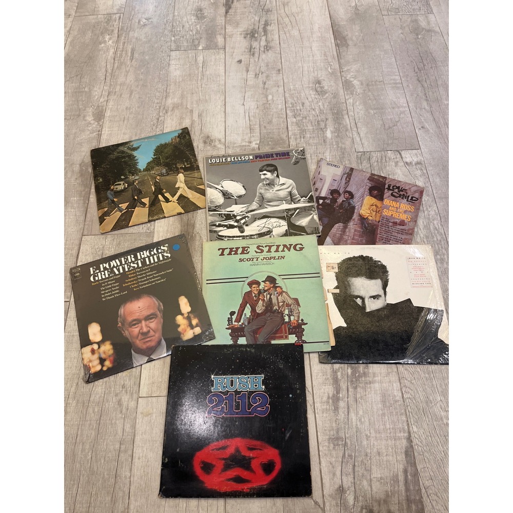 Vintage Vinyl Record Lot Rush 2112 Beatles Abbey Road John Waite Louie Bellson